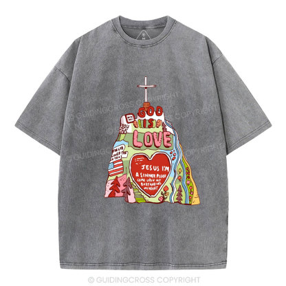 God Is Love  Christian washed T-Shirt