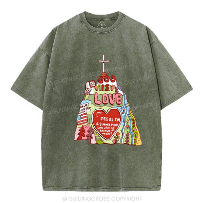 God Is Love  Christian washed T-Shirt