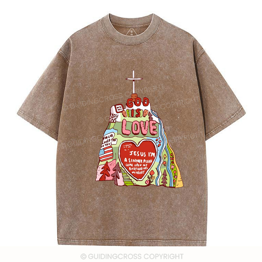 God Is Love  Christian washed T-Shirt