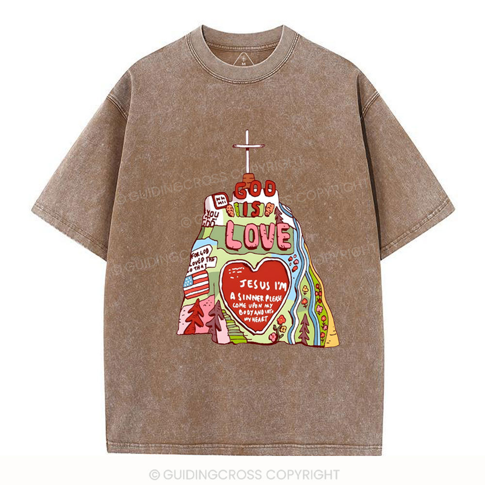 God Is Love  Christian washed T-Shirt