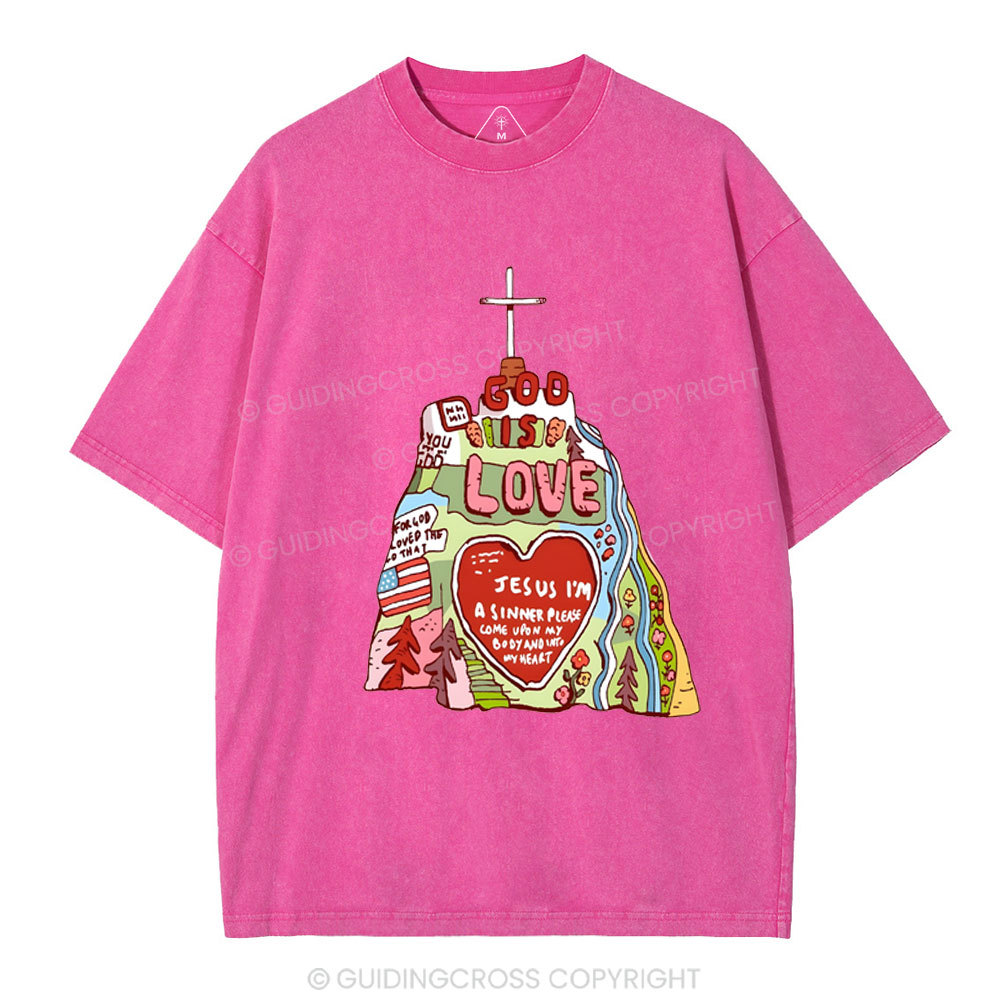 God Is Love  Christian washed T-Shirt