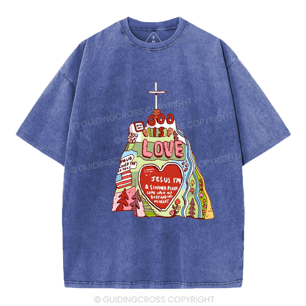 God Is Love  Christian washed T-Shirt