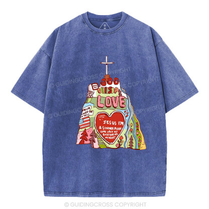 God Is Love  Christian washed T-Shirt