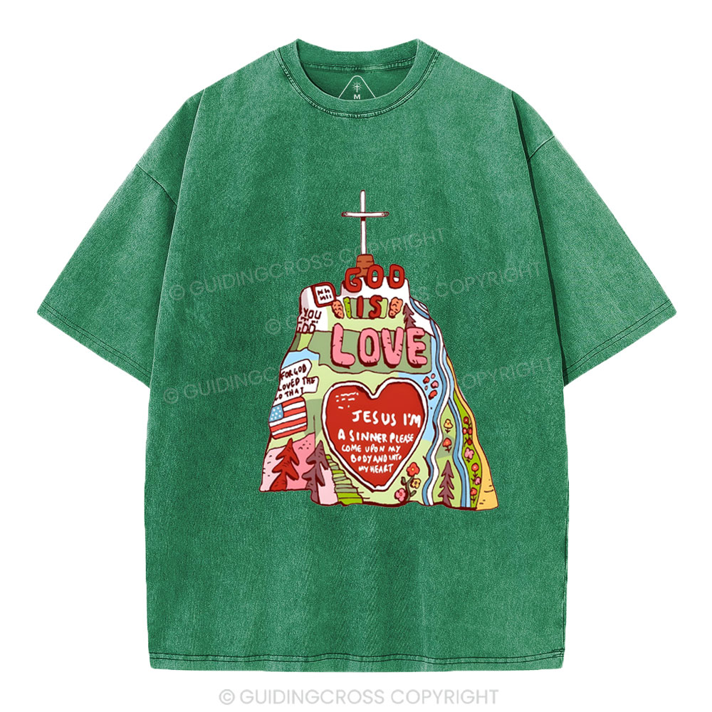 God Is Love  Christian washed T-Shirt