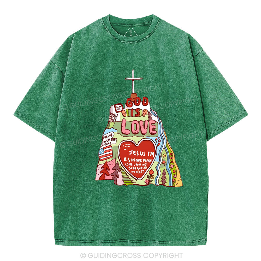 God Is Love  Christian washed T-Shirt