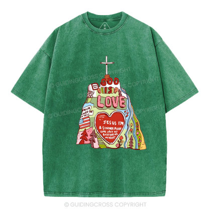 God Is Love  Christian washed T-Shirt
