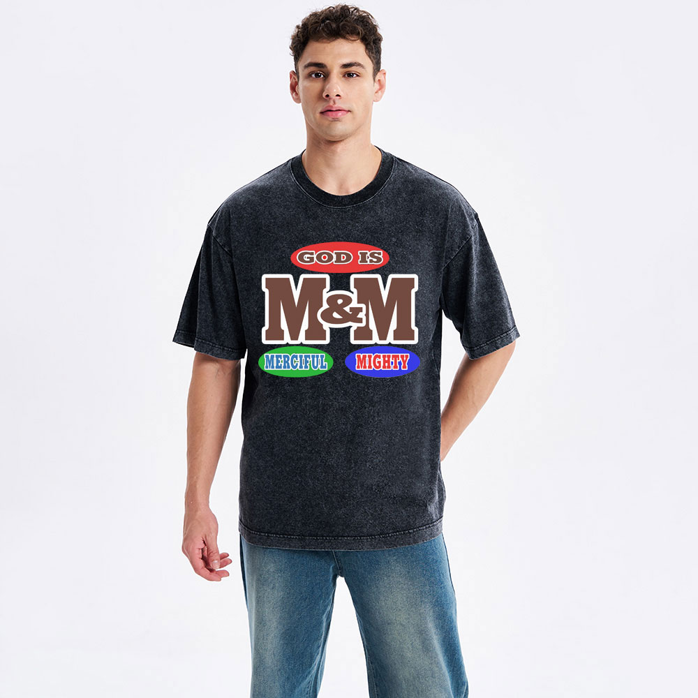 God Is Merciful And Mighty Christian Washed T-Shirt