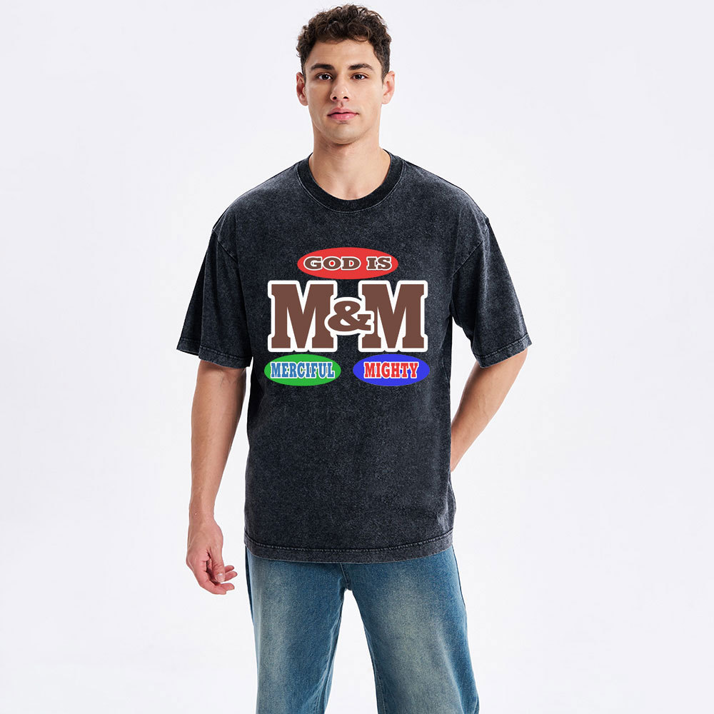 God Is Merciful And Mighty Christian Washed T-Shirt