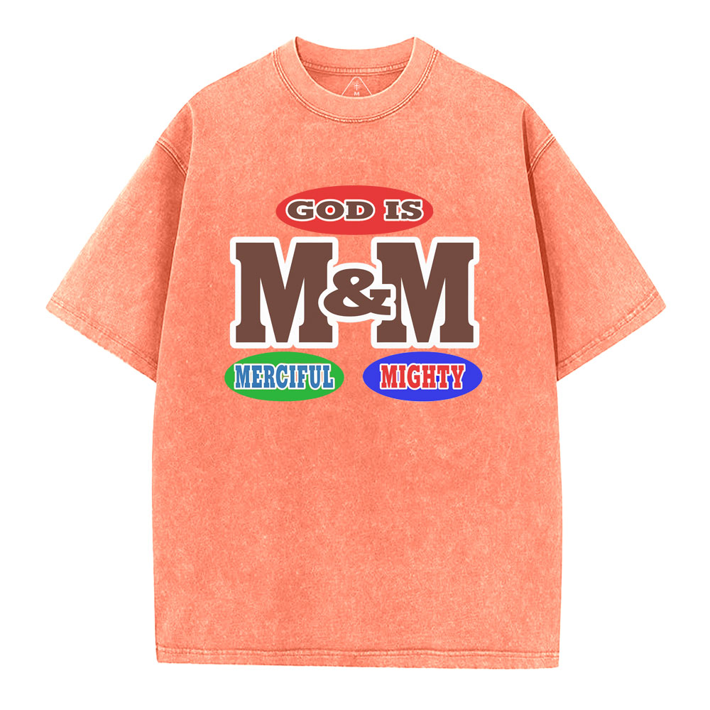God Is Merciful And Mighty Christian Washed T-Shirt