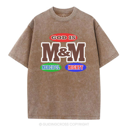 God Is Merciful And Mighty Christian Washed T-Shirt