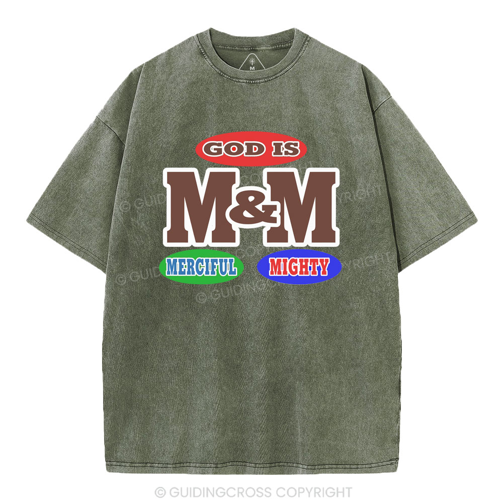 God Is Merciful And Mighty Christian Washed T-Shirt