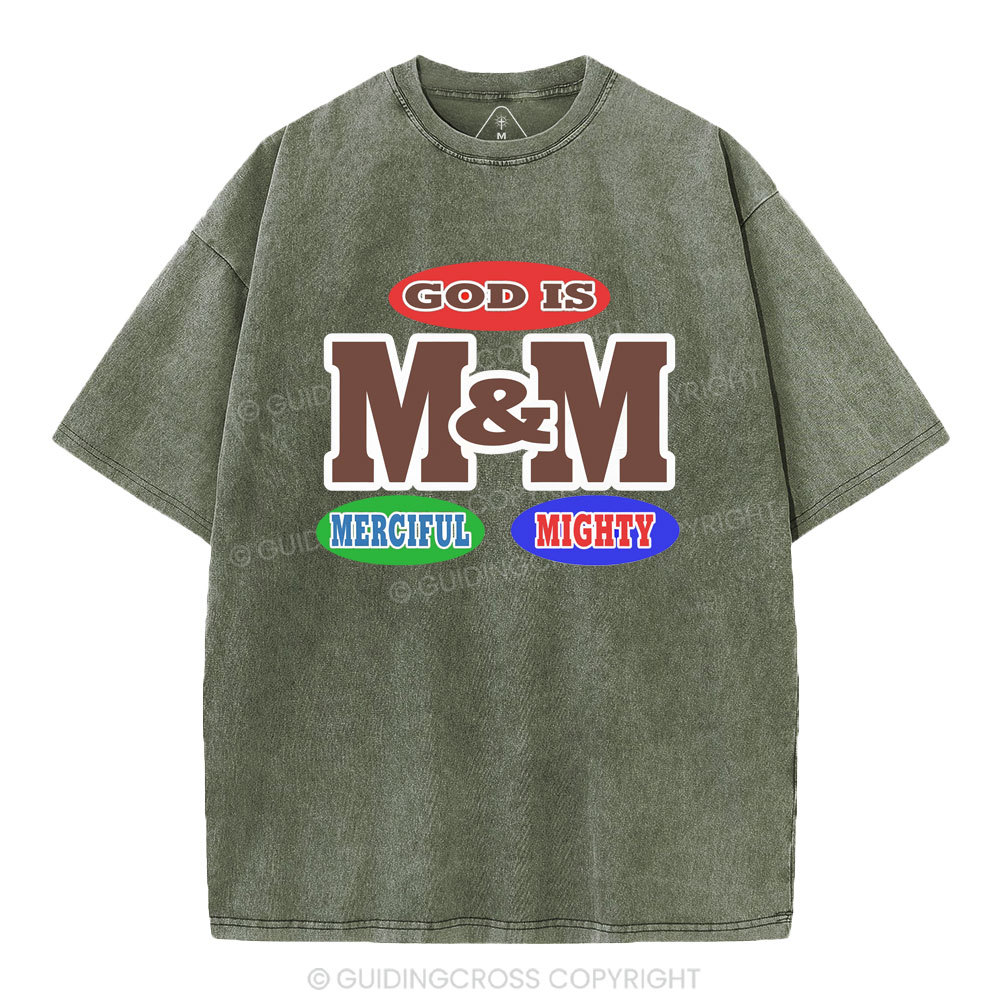 God Is Merciful And Mighty Christian Washed T-Shirt
