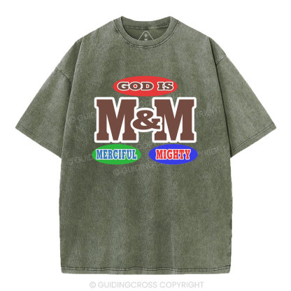 God Is Merciful And Mighty Christian Washed T-Shirt