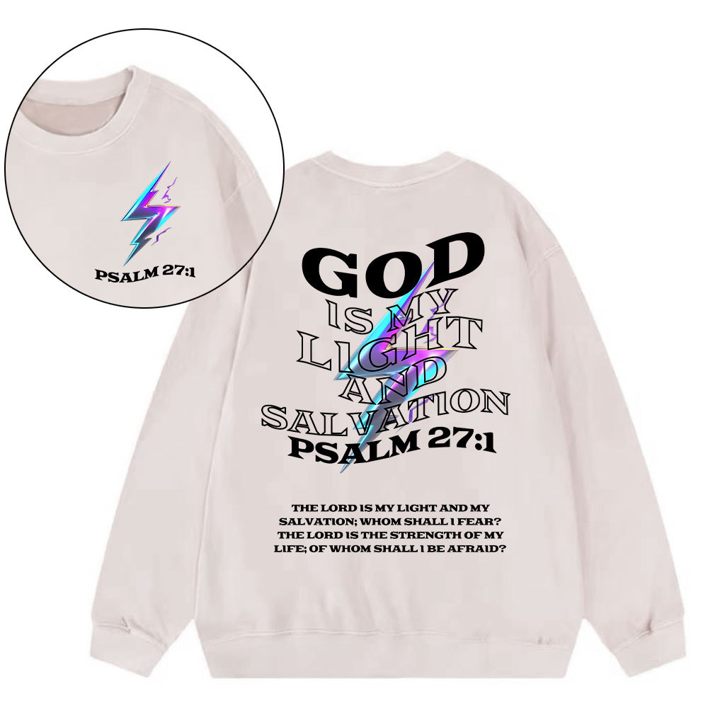 God Is My Light And Salvation Christian Washed Sweatshirt