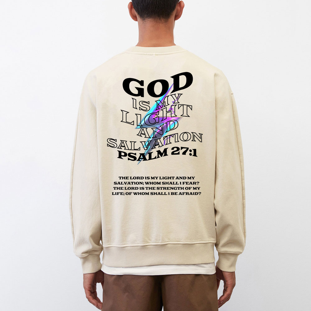 God Is My Light And Salvation Christian Washed Sweatshirt