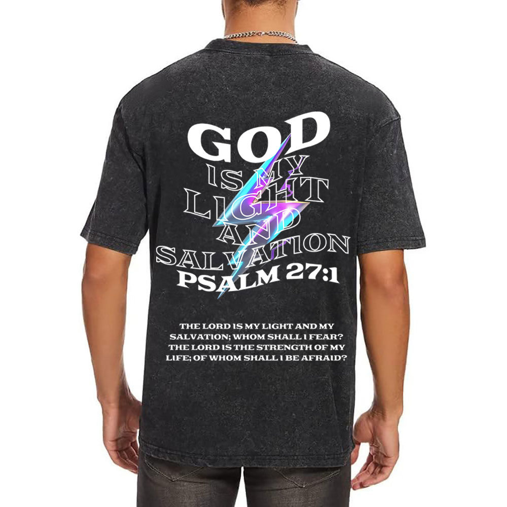 God Is My Light Chirstian Washed T-Shirt