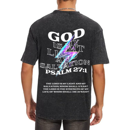 God Is My Light Chirstian Washed T-Shirt
