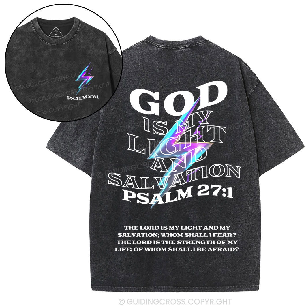 God Is My Light Chirstian Washed T-Shirt