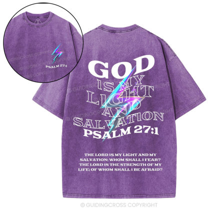 God Is My Light Chirstian Washed T-Shirt