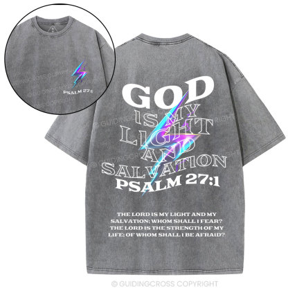 God Is My Light Chirstian Washed T-Shirt