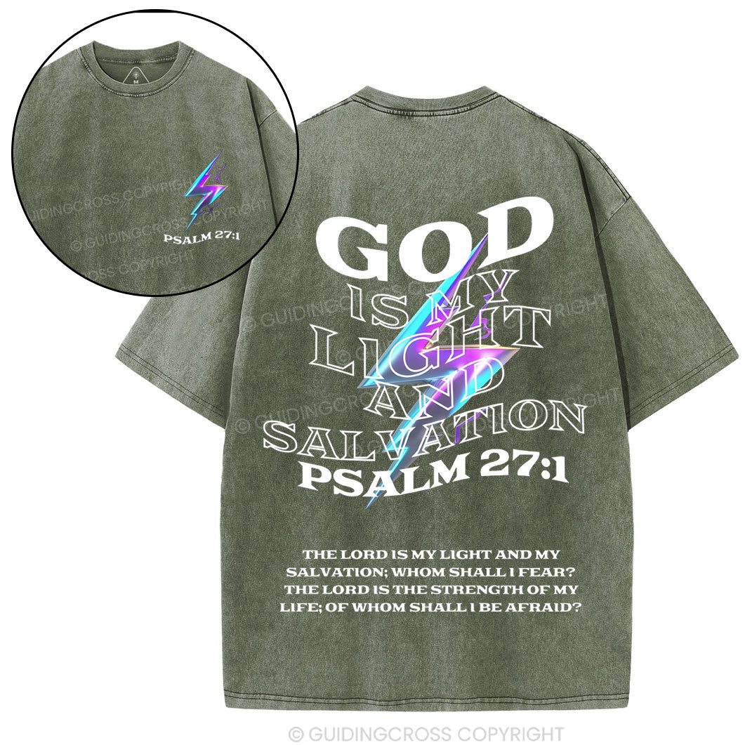 God Is My Light Chirstian Washed T-Shirt