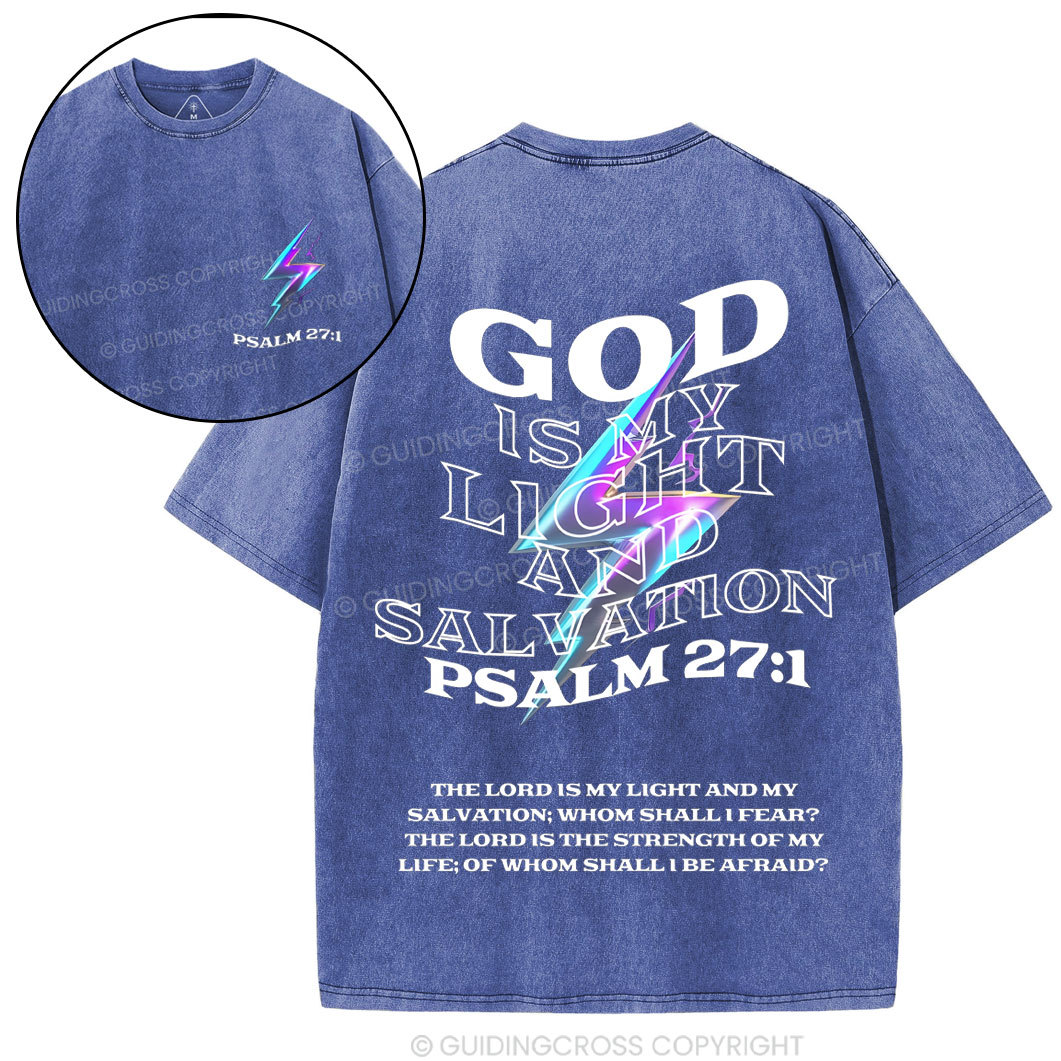 God Is My Light Chirstian Washed T-Shirt