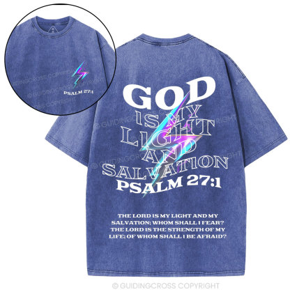 God Is My Light Chirstian Washed T-Shirt
