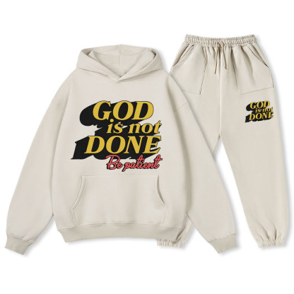 God Is Not Done Christian Fleece Hoodie Set