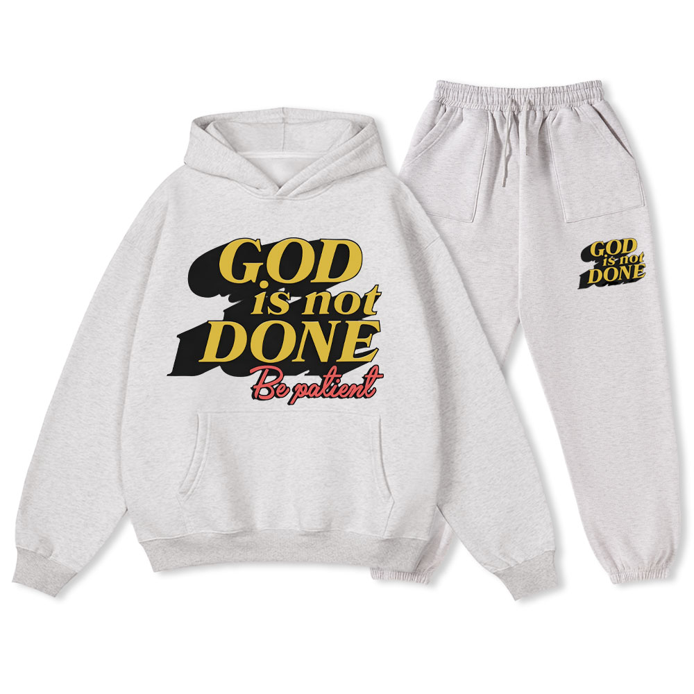 God Is Not Done Christian Fleece Hoodie Set