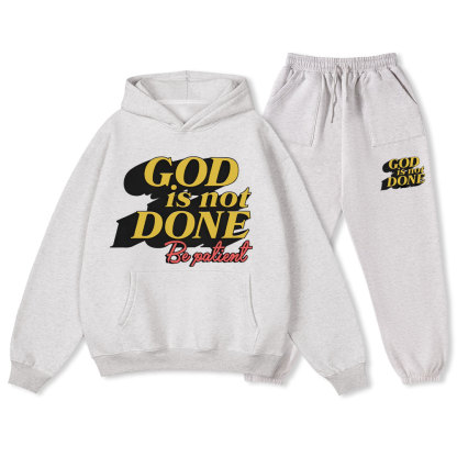 God Is Not Done Christian Fleece Hoodie Set