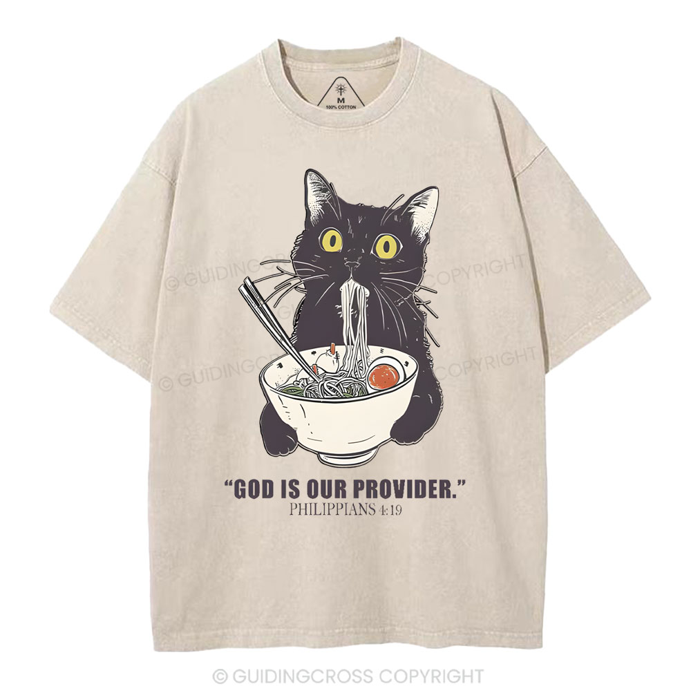 God Is Our Provider Christian Washed T-Shirt