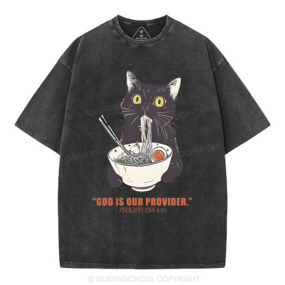 God Is Our Provider Christian Washed T-Shirt