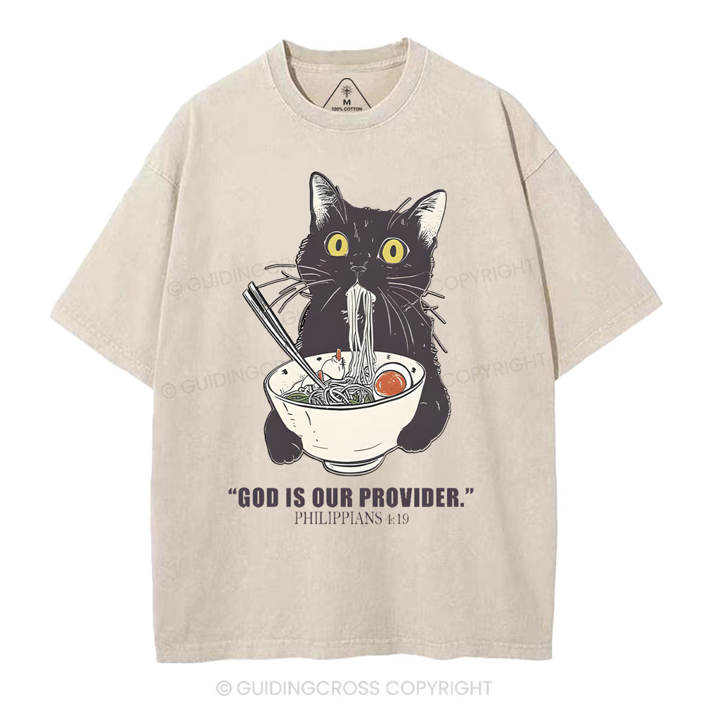 God Is Our Provider Christian Washed T-Shirt
