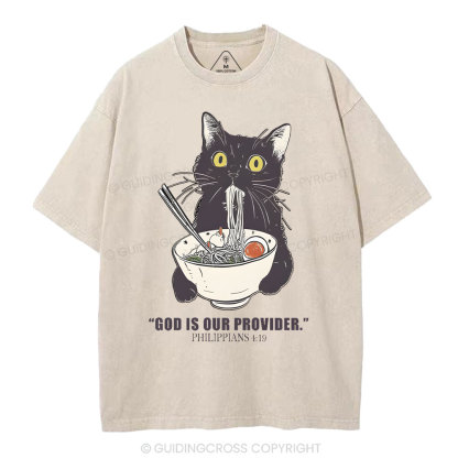 God Is Our Provider Christian Washed T-Shirt
