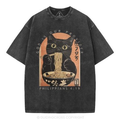 God Is Our Provider Christian Washed T-Shirt