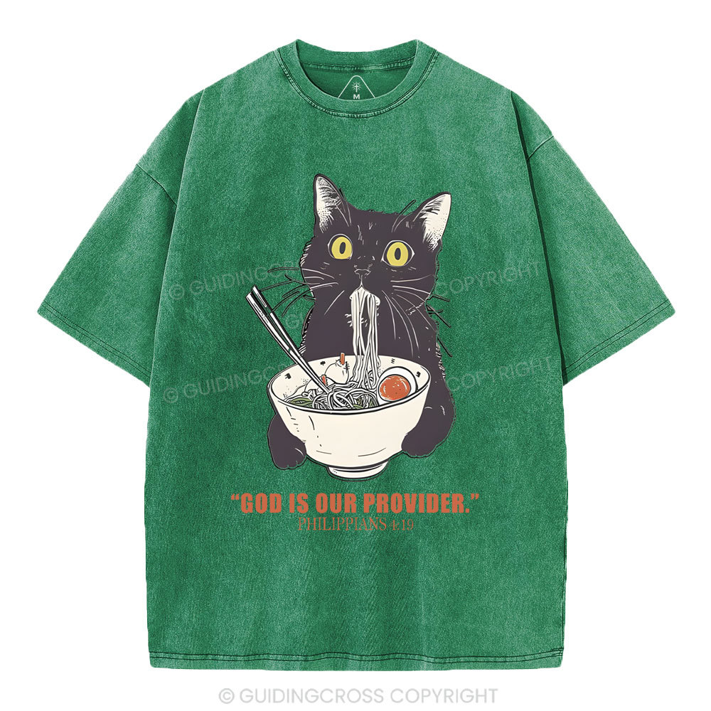 God Is Our Provider Christian Washed T-Shirt
