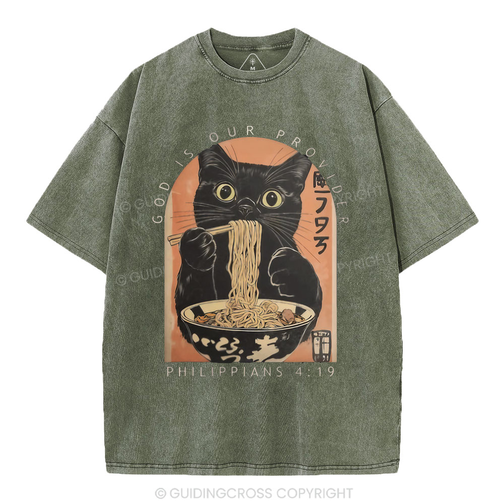 God Is Our Provider Christian Washed T-Shirt