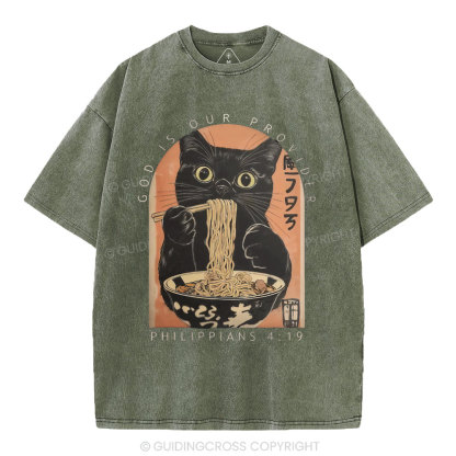 God Is Our Provider Christian Washed T-Shirt