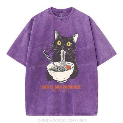 God Is Our Provider Christian Washed T-Shirt