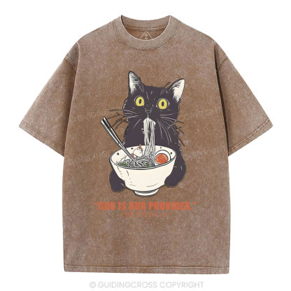 God Is Our Provider Christian Washed T-Shirt