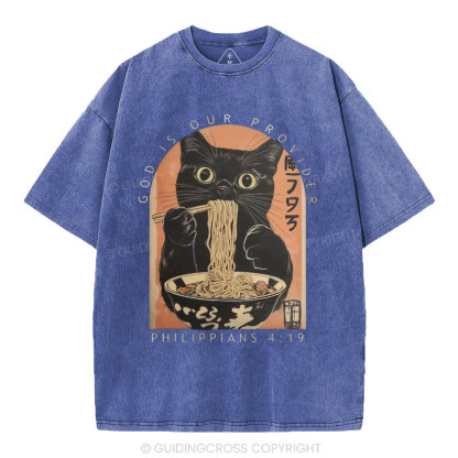 God Is Our Provider Christian Washed T-Shirt