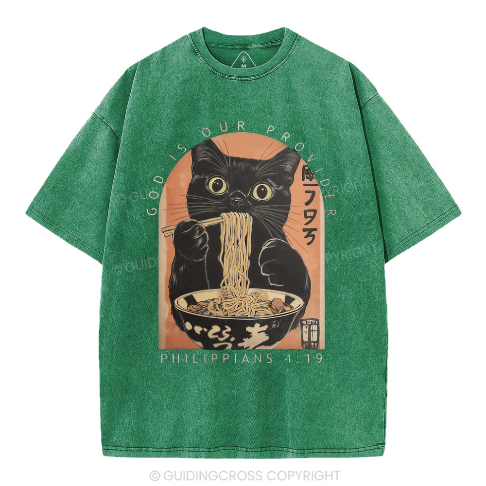 God Is Our Provider Christian Washed T-Shirt