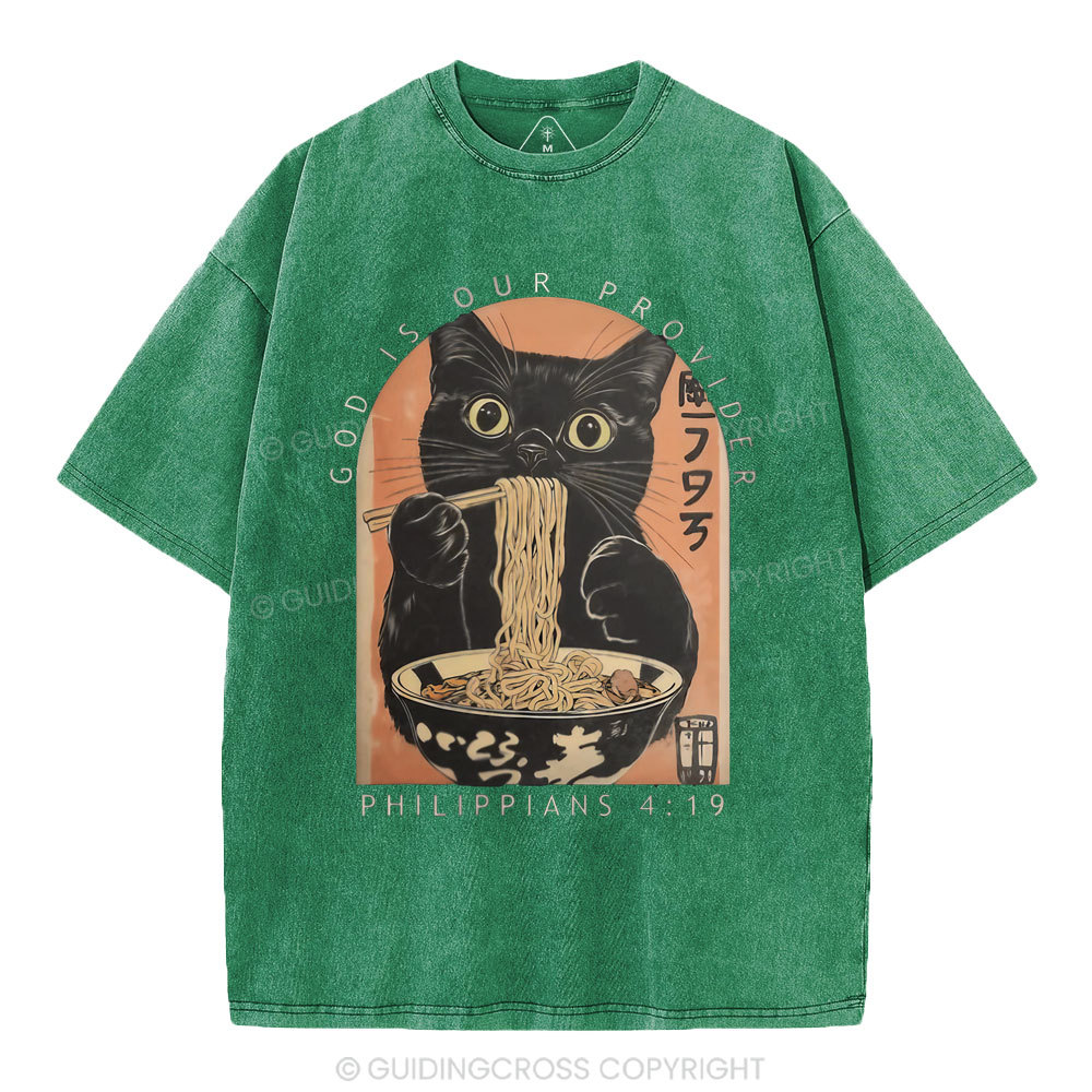 God Is Our Provider Christian Washed T-Shirt