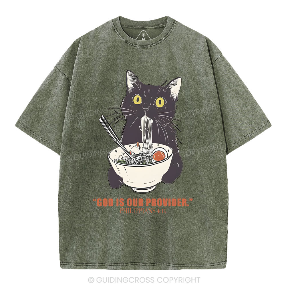 God Is Our Provider Christian Washed T-Shirt