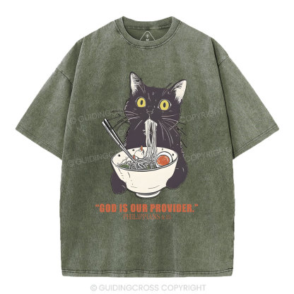 God Is Our Provider Christian Washed T-Shirt