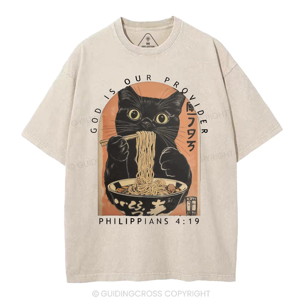 God Is Our Provider Christian Washed T-Shirt