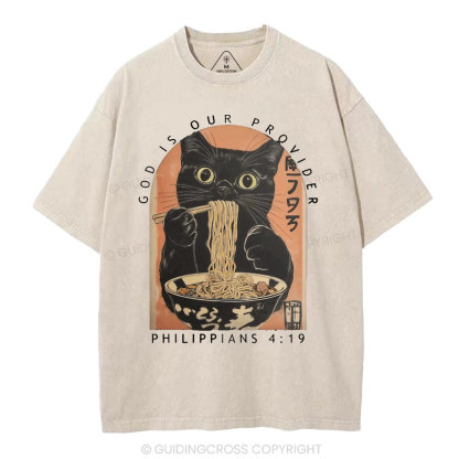 God Is Our Provider Christian Washed T-Shirt