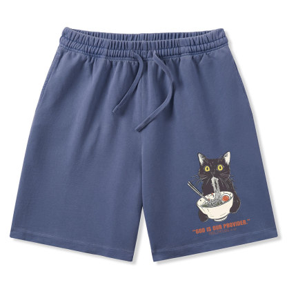 God Is Provider Christian Washed Shorts