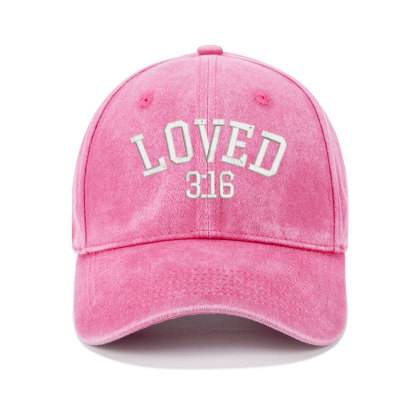 God Is So Loved Christian Couple Washed Hat