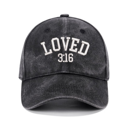 God Is So Loved Christian Couple Washed Hat